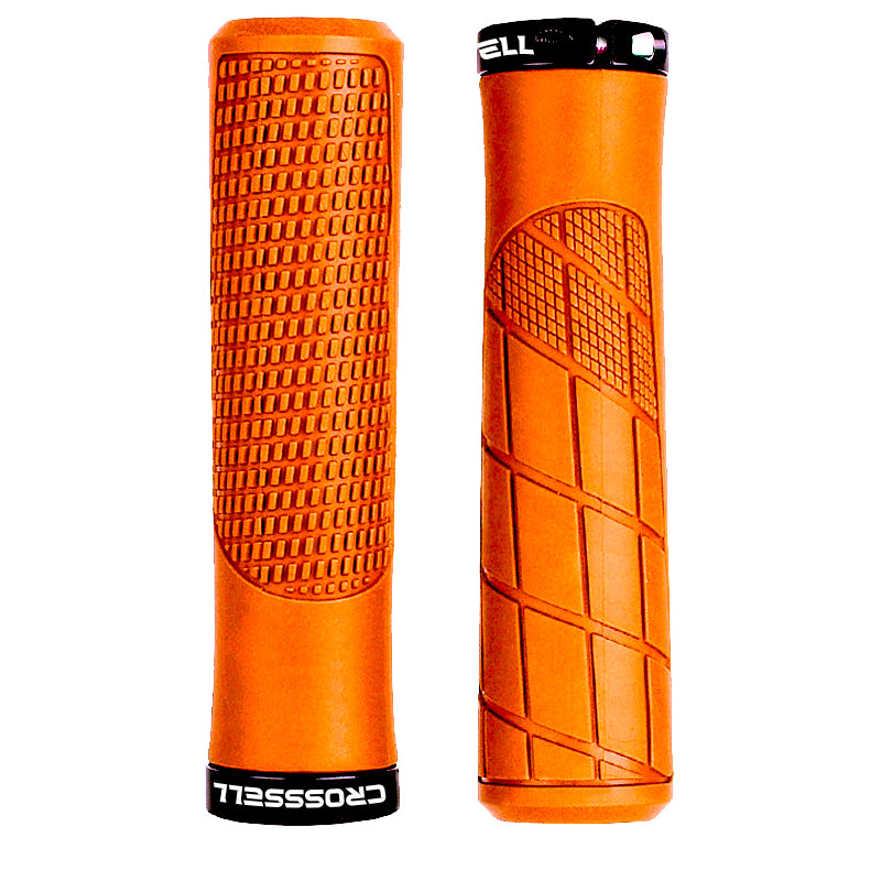 CROSSSELL Mountain Bike Grips, Bicycle Handlebar Grips, Bicycle Handlebar Grips Single Lock-on, Ergonomic Bike Grips Non-Slip Orange