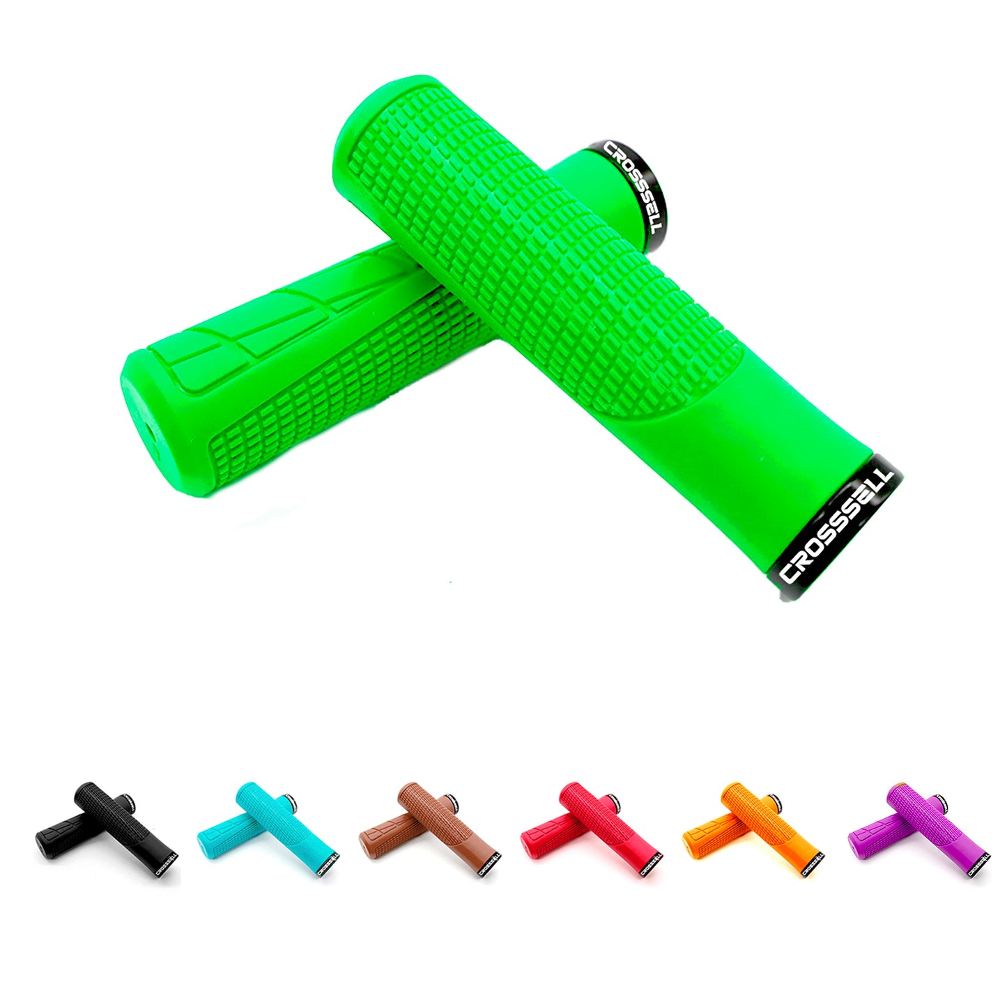 CROSSSELL Mountain Bike Grips, Bicycle Handlebar Grips, Bicycle Handlebar Grips Single Lock-on, Ergonomic Bike Grips Non-Slip (Apple Green)