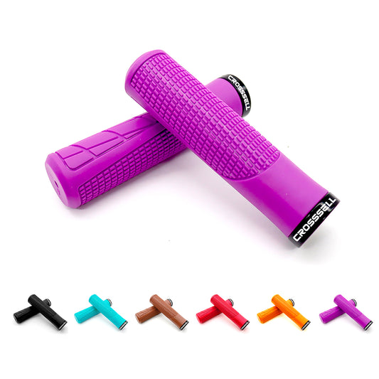 CROSSSELL Mountain Bike Grips, Bicycle Handlebar Grips, Bicycle Handlebar Grips Single Lock-on, Ergonomic Bike Grips Non-Slip Purple