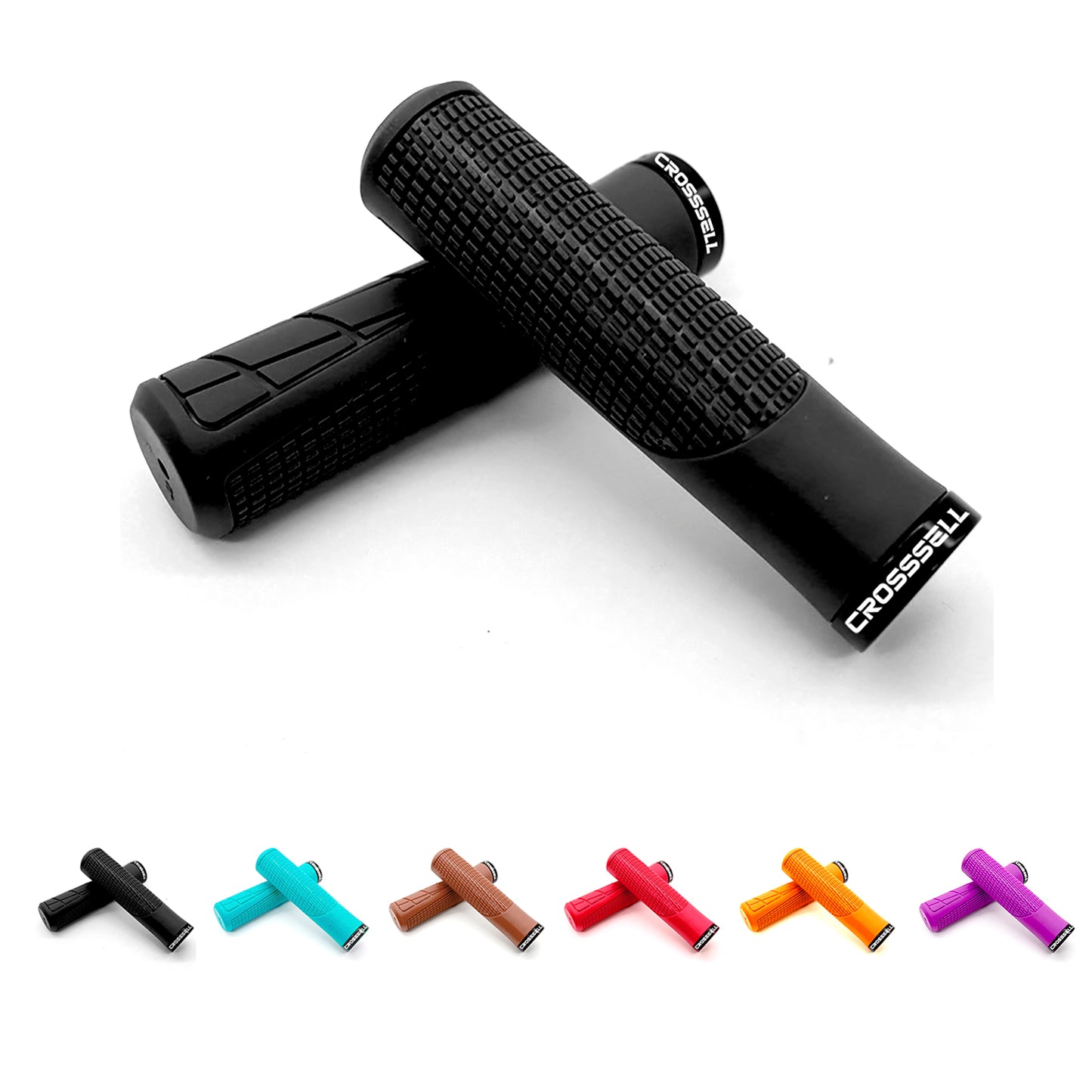 CROSSSELL Mountain Bike Grips, Bicycle Handlebar Grips, Bicycle Handlebar Grips Single Lock-on, Ergonomic Bike Grips Non-Slip Black