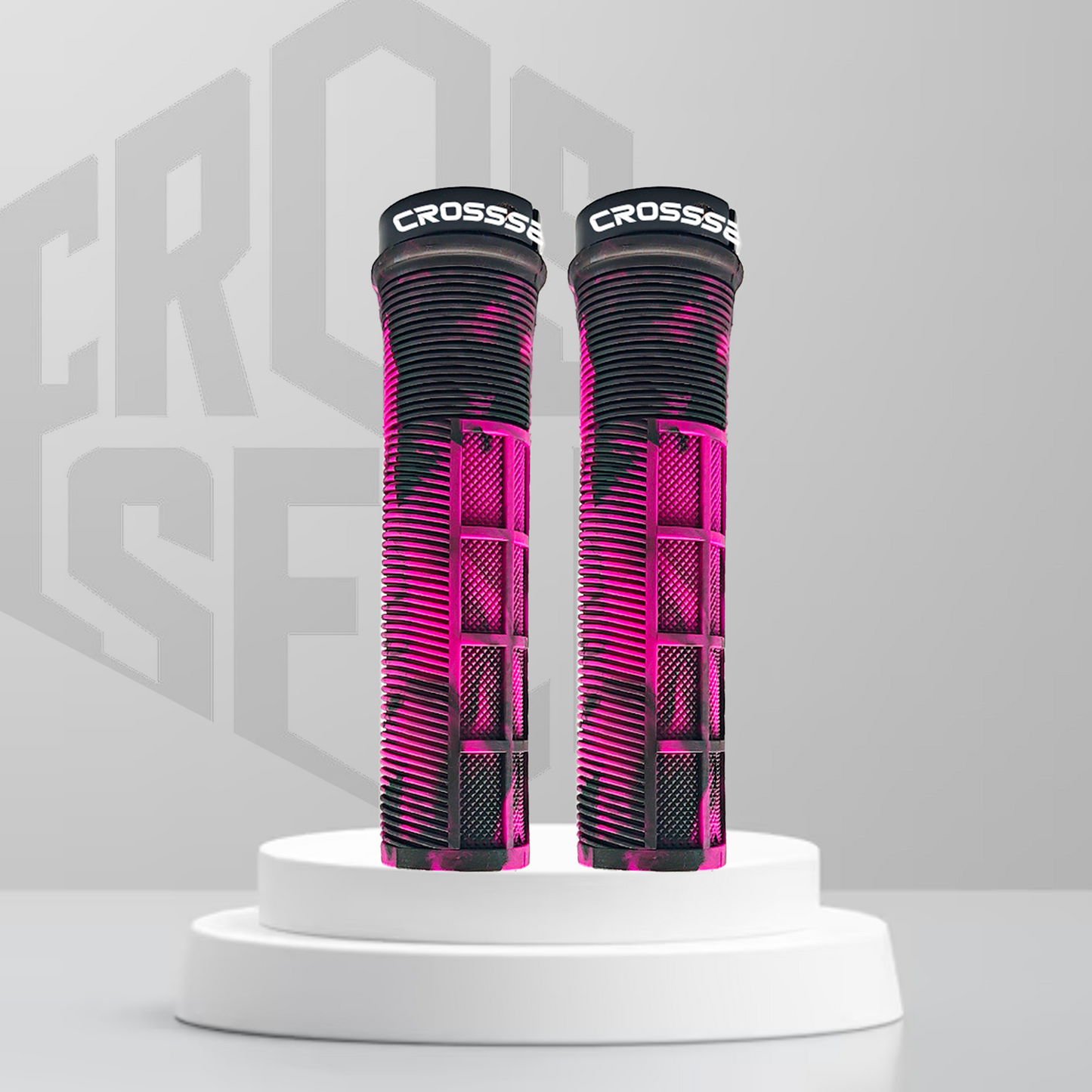 CROSSSELL Dual Color MTB Grips | Lock-On Mountain Bike Handlebar Grips | High Performance & Ergonomic Design [PINK]