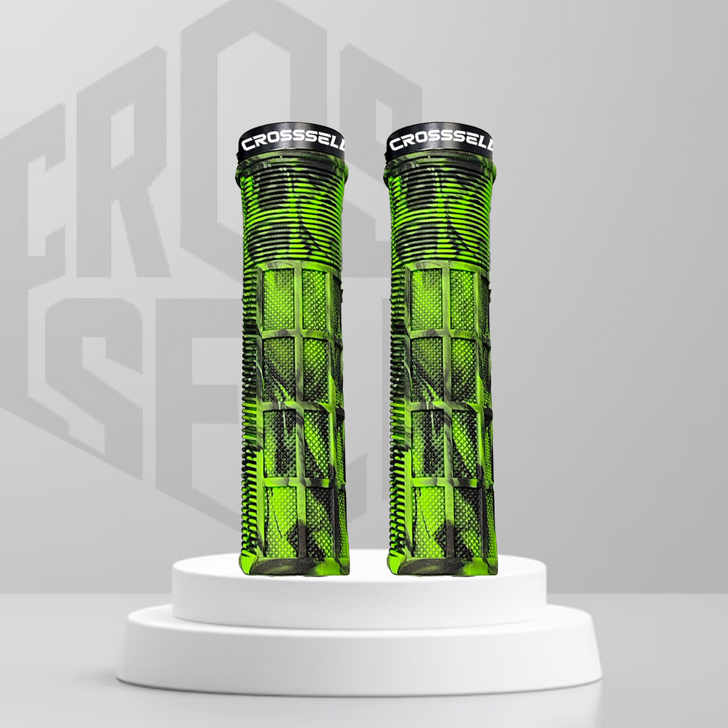 CROSSSELL Dual Color MTB Grips | Lock-On Mountain Bike Handlebar Grips | High Performance & Ergonomic Design [GREEN]