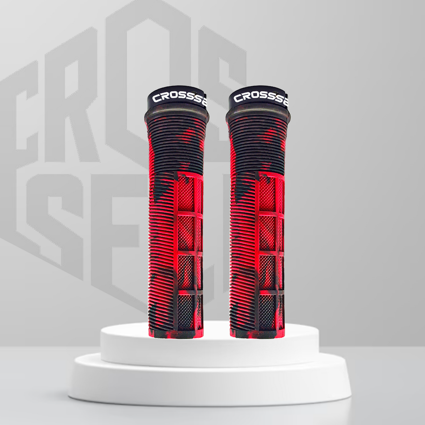 CROSSSELL Dual Color MTB Grips | Lock-On Mountain Bike Handlebar Grips | High Performance & Ergonomic Design [RED]