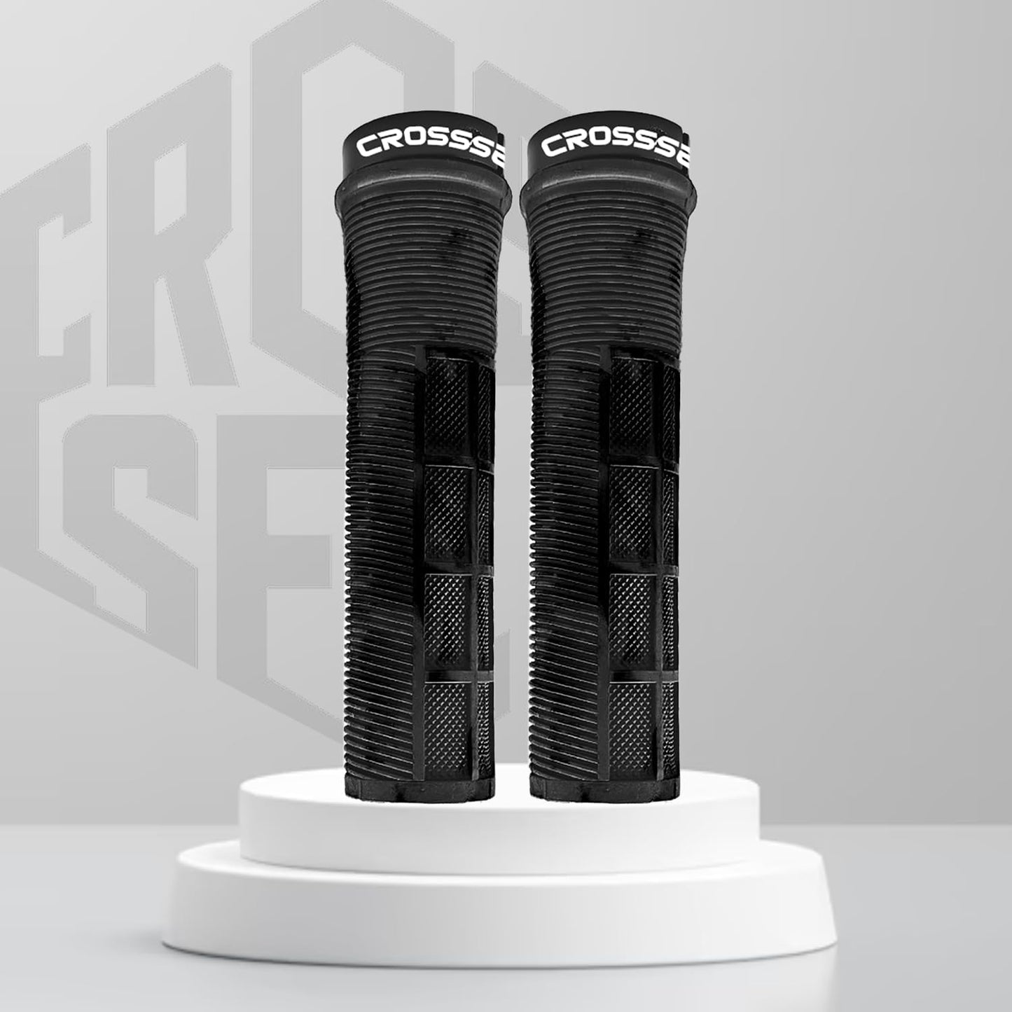 CROSSSELL Dual Color MTB Grips | Lock-On Mountain Bike Handlebar Grips | High Performance & Ergonomic Design [BLACK]
