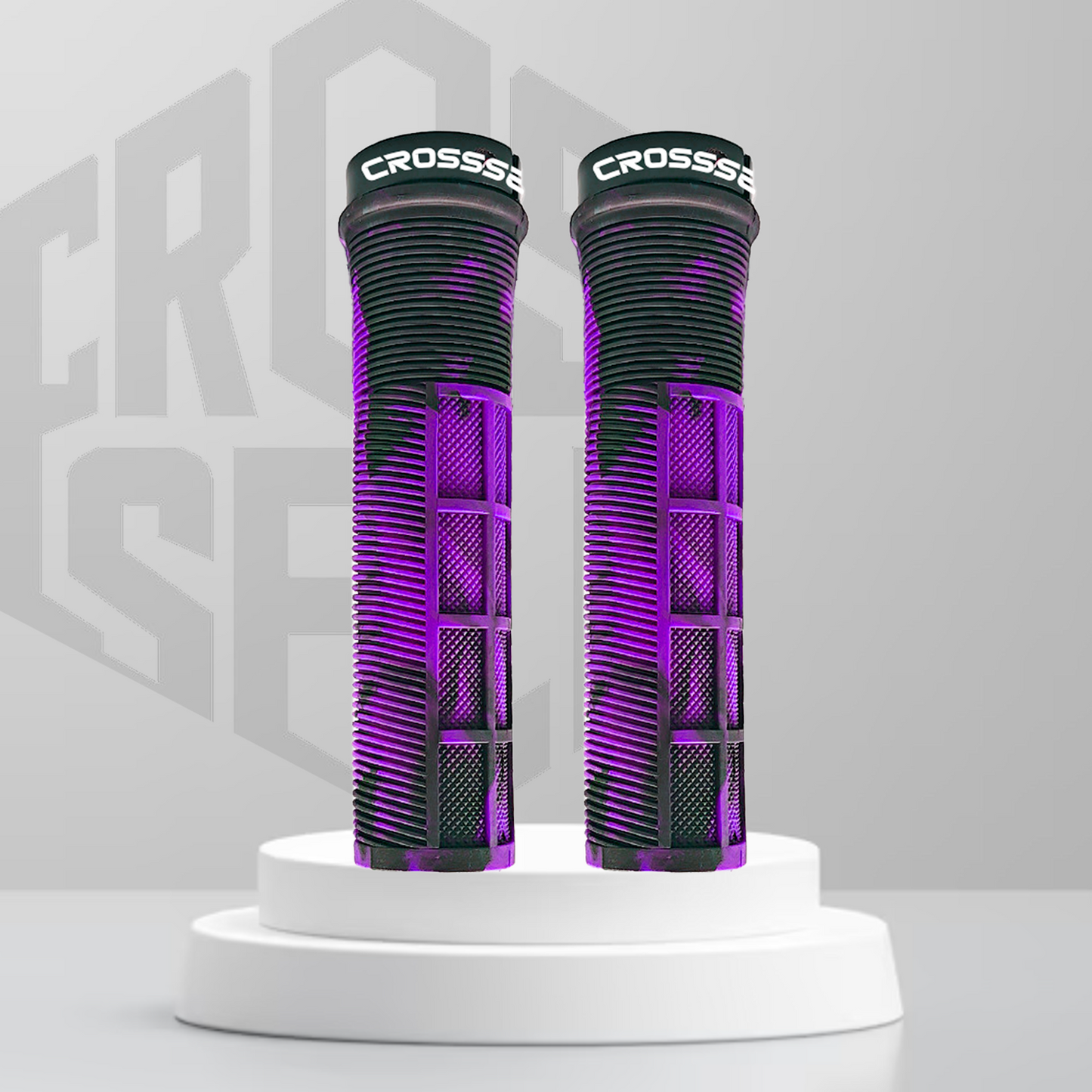 CROSSSELL Dual Color MTB Grips | Lock-On Mountain Bike Handlebar Grips | High Performance & Ergonomic Design [PURPLE]