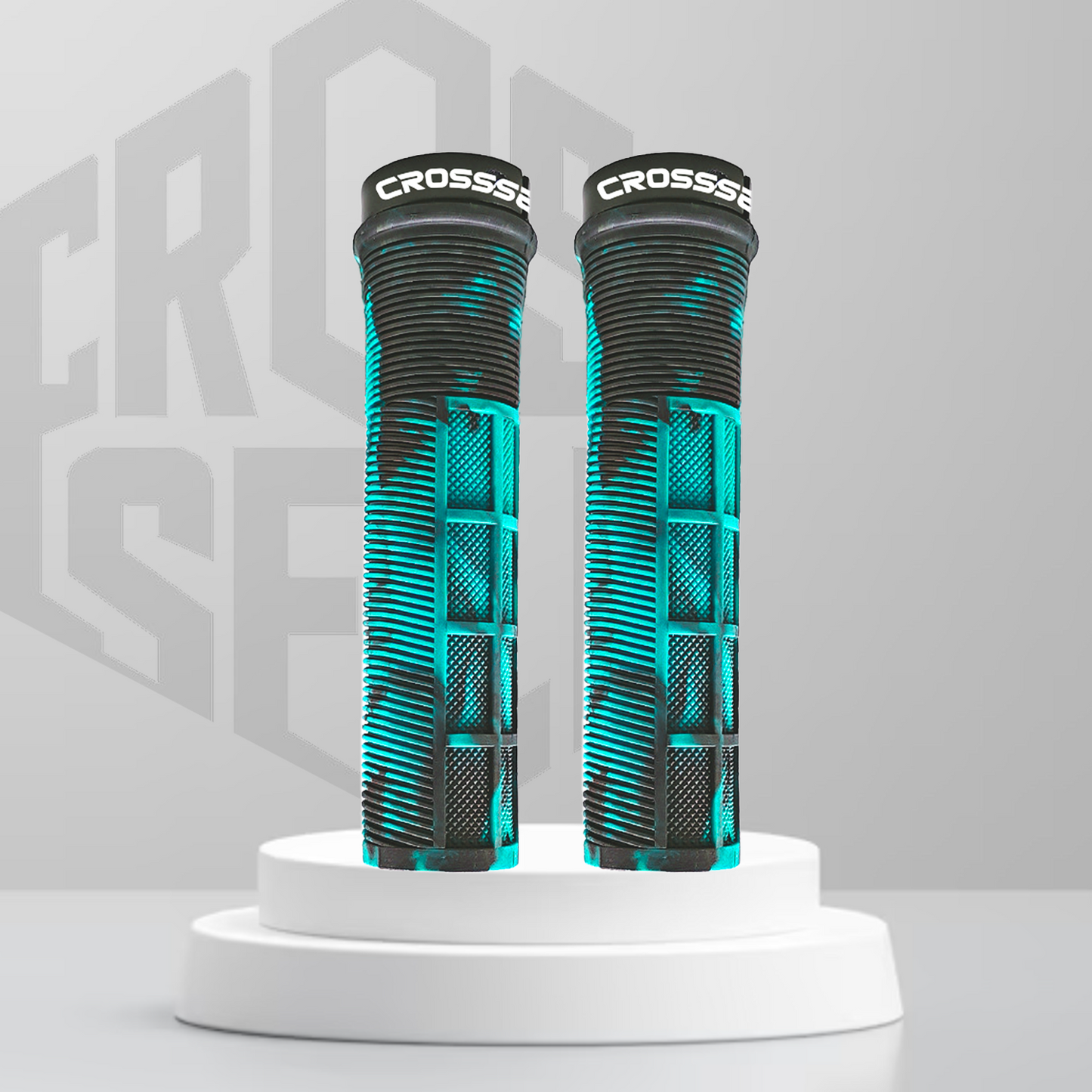 CROSSSELL Dual Color MTB Grips | Lock-On Mountain Bike Handlebar Grips | High Performance & Ergonomic Design [SKY BLUE]
