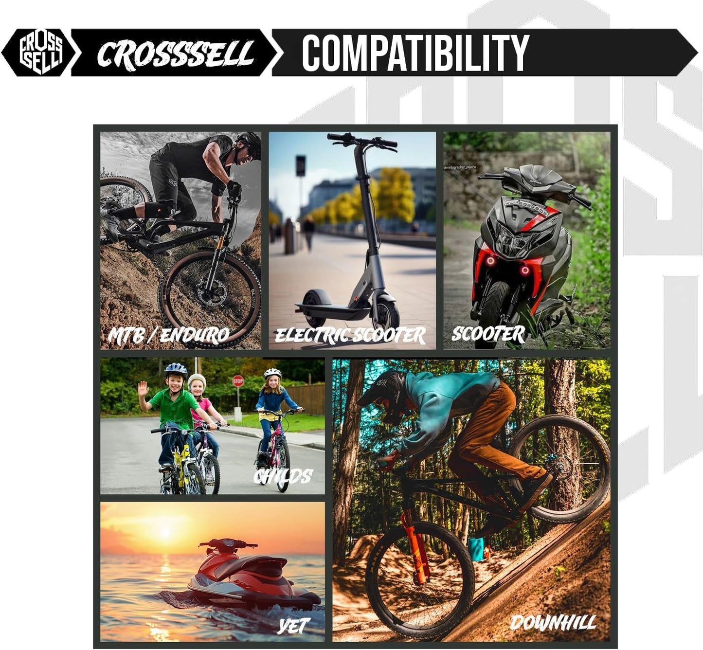 CROSSSELL Dual Color MTB Grips | Lock-On Mountain Bike Handlebar Grips | High Performance & Ergonomic Design [BLACK]
