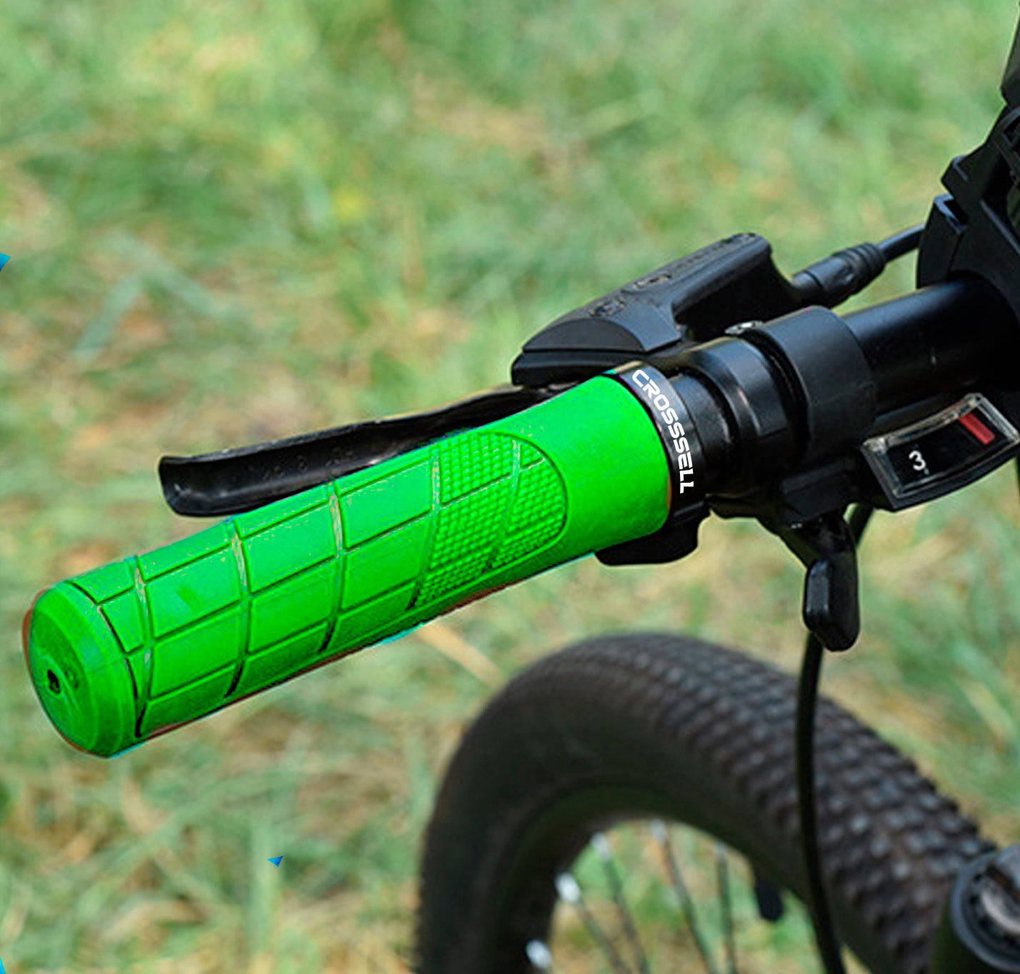 CROSSSELL Mountain Bike Grips, Bicycle Handlebar Grips, Bicycle Handlebar Grips Single Lock-on, Ergonomic Bike Grips Non-Slip (Apple Green)