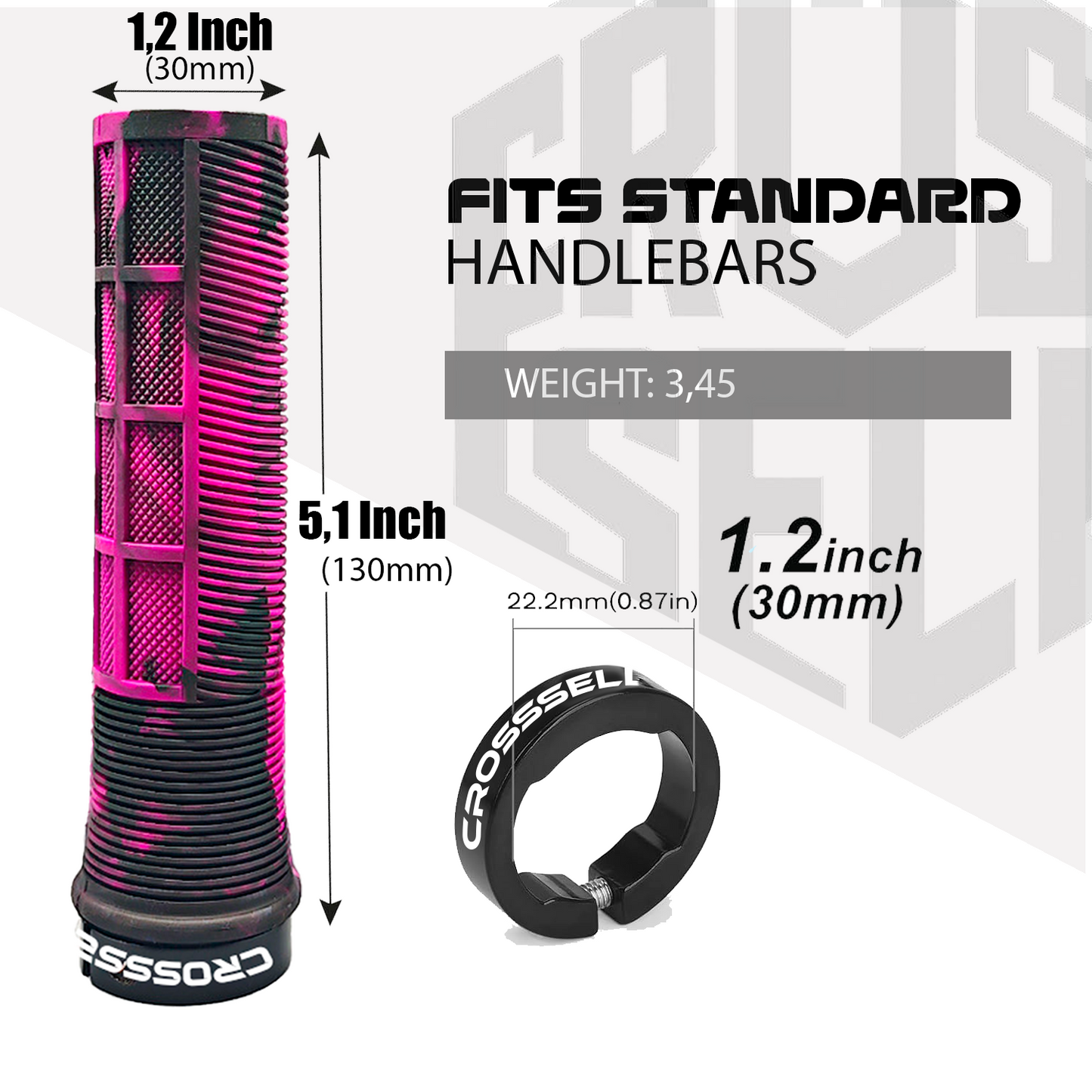 CROSSSELL Dual Color MTB Grips | Lock-On Mountain Bike Handlebar Grips | High Performance & Ergonomic Design [PINK]