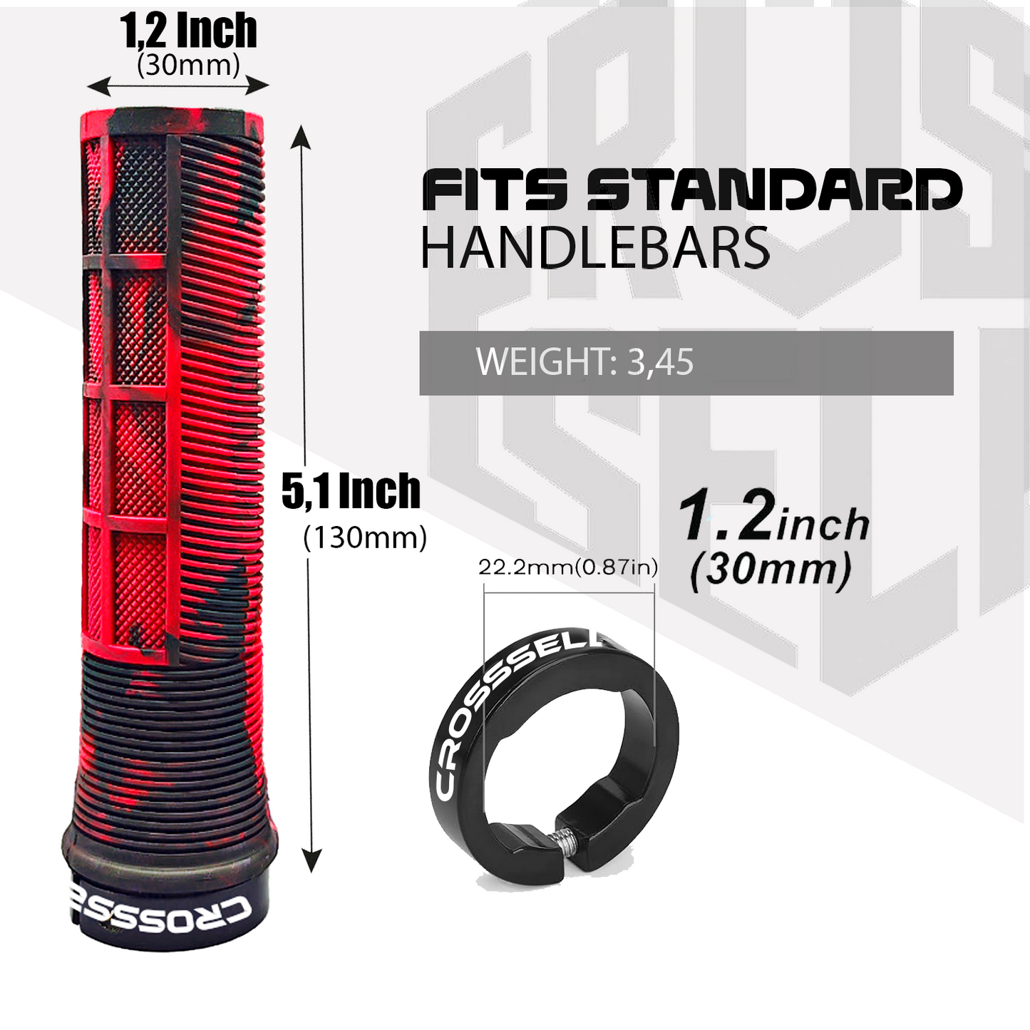 CROSSSELL Dual Color MTB Grips | Lock-On Mountain Bike Handlebar Grips | High Performance & Ergonomic Design [RED]