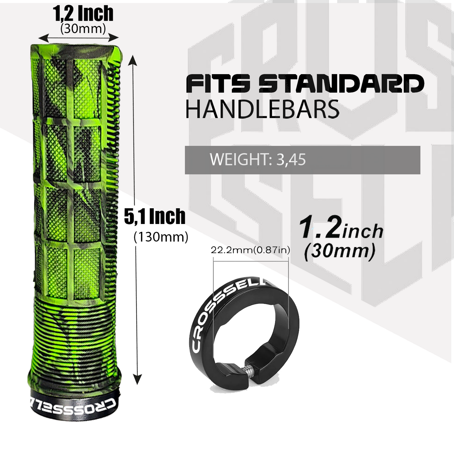 CROSSSELL Dual Color MTB Grips | Lock-On Mountain Bike Handlebar Grips | High Performance & Ergonomic Design [GREEN]