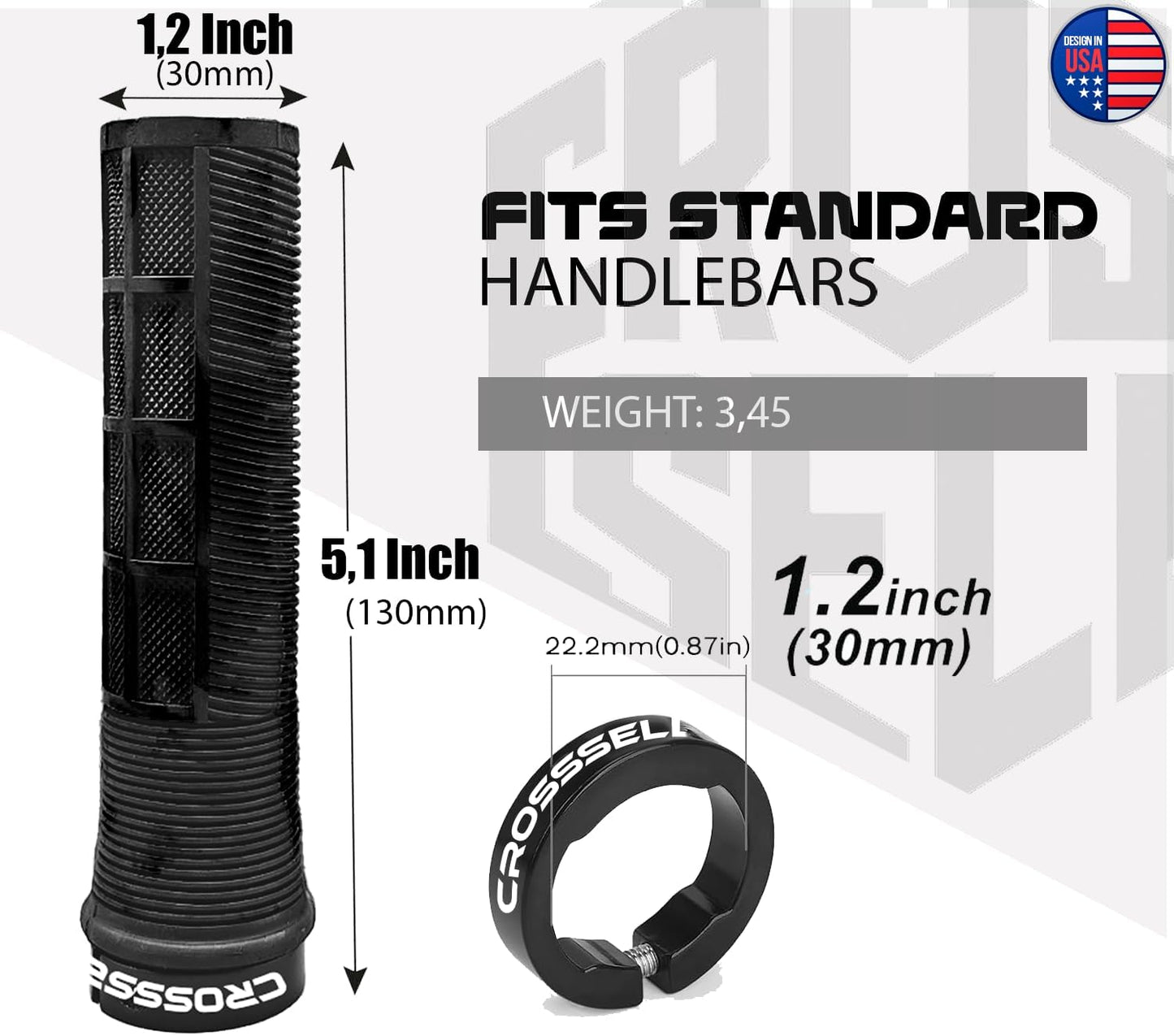 CROSSSELL Dual Color MTB Grips | Lock-On Mountain Bike Handlebar Grips | High Performance & Ergonomic Design [BLACK]