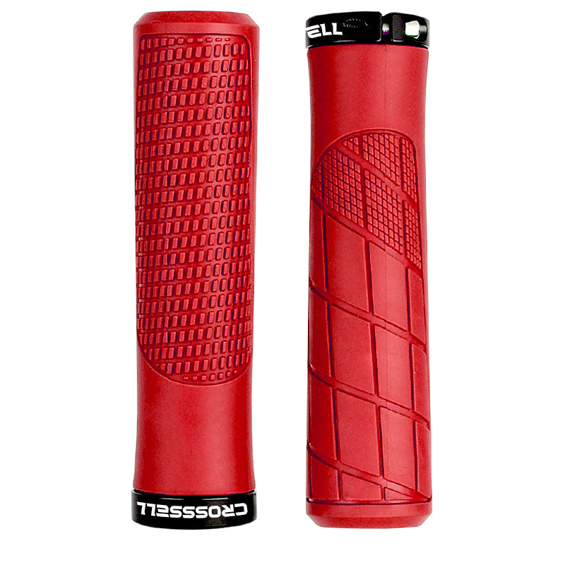 CROSSSELL Mountain Bike Grips, Bicycle Handlebar Grips, Bicycle Handlebar Grips Single Lock-on, Ergonomic Bike Grips Non-Slip Red