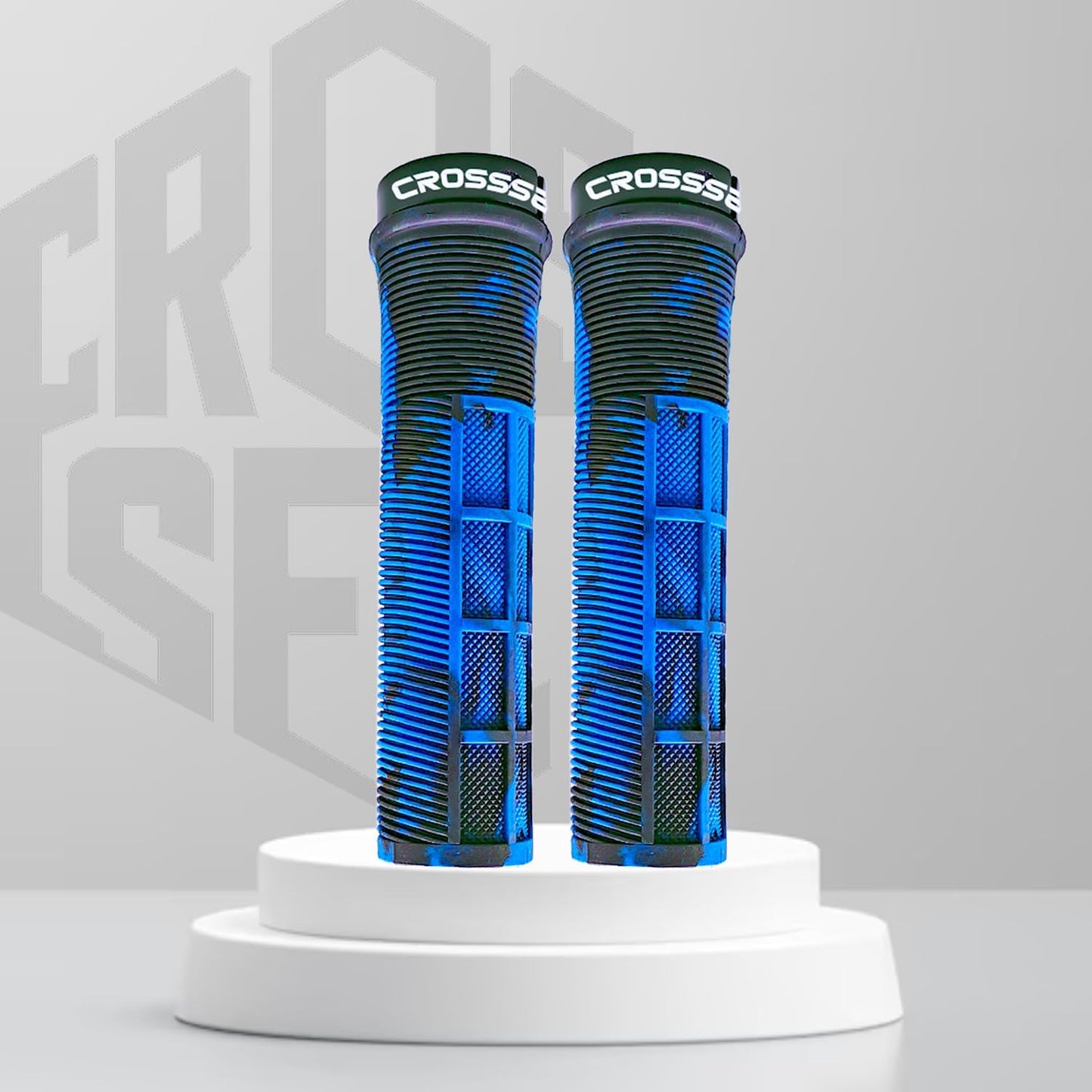 CROSSSELL Dual Color MTB Grips | Lock-On Mountain Bike Handlebar Grips | High Performance & Ergonomic Design [BLUE]